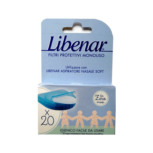 Libenar Premium Filtri Protettivi Monouso Per Aspiratore Nasale Soft 20 Pezzi