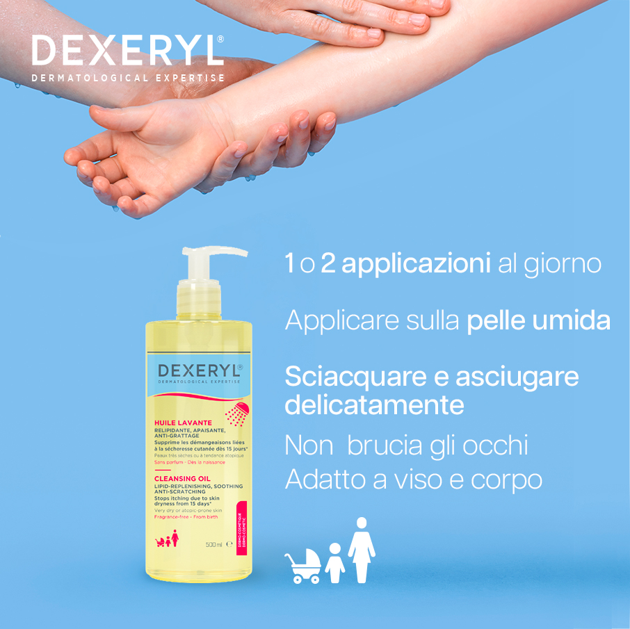 Dexeryl Olio Lavante - Detergente Antiprurito Per Pelle Secca E A Tendenza Atopica 500 ml