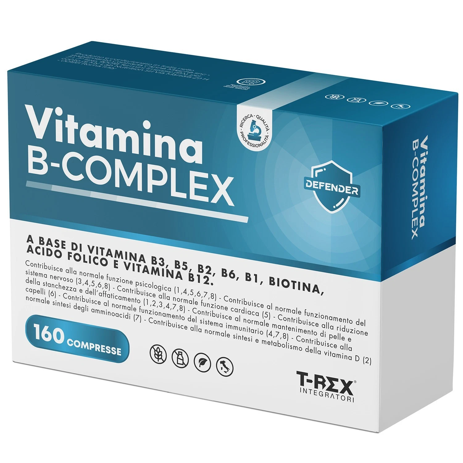 T-Rex Integratori Vitamina B Complex 160 Compresse - Integratore Di Vitamine Del Gruppo B
