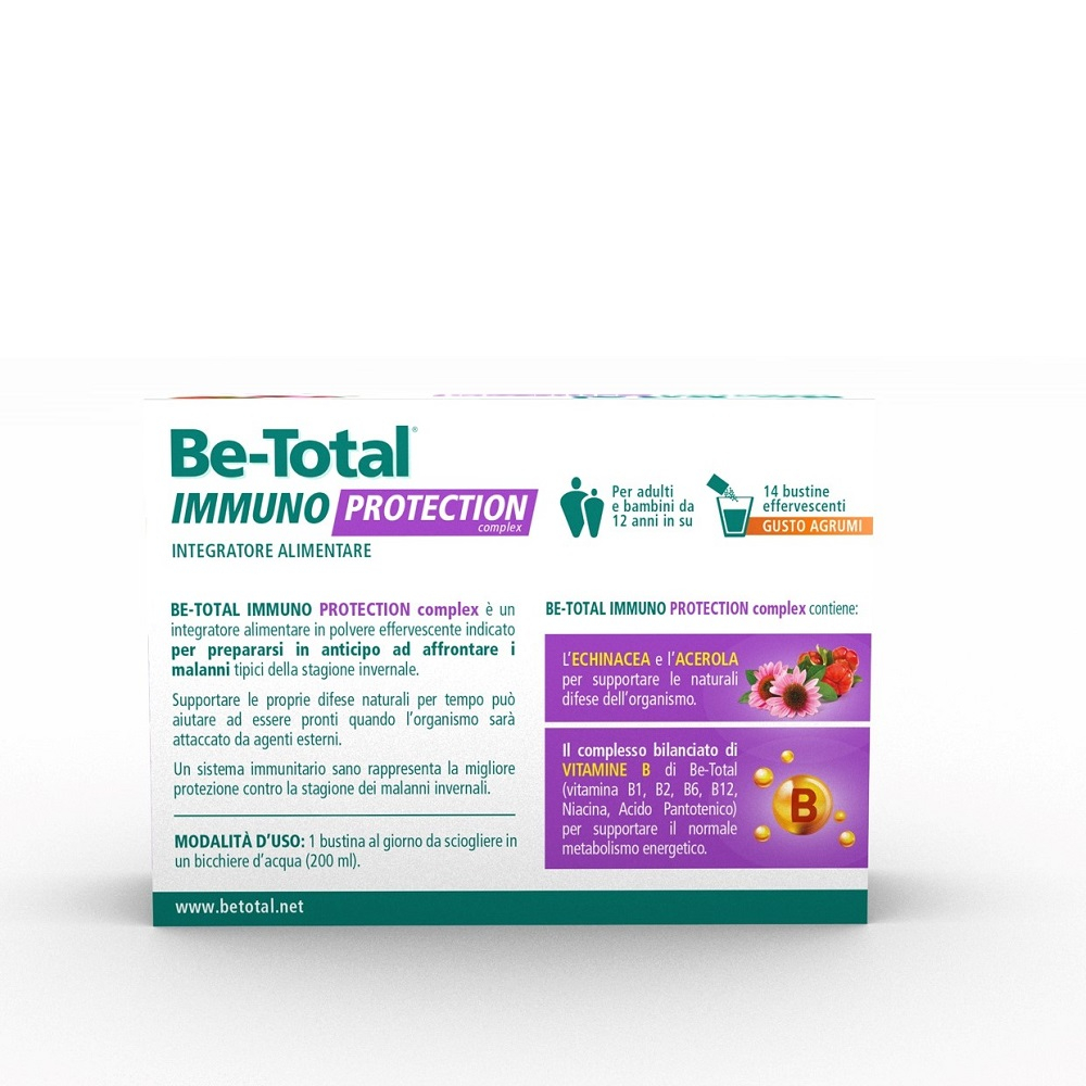 Be-Total Immuno Protection Integratore Alimentare Difese Immunitarie Vitamina B Zinco 14 Bustine