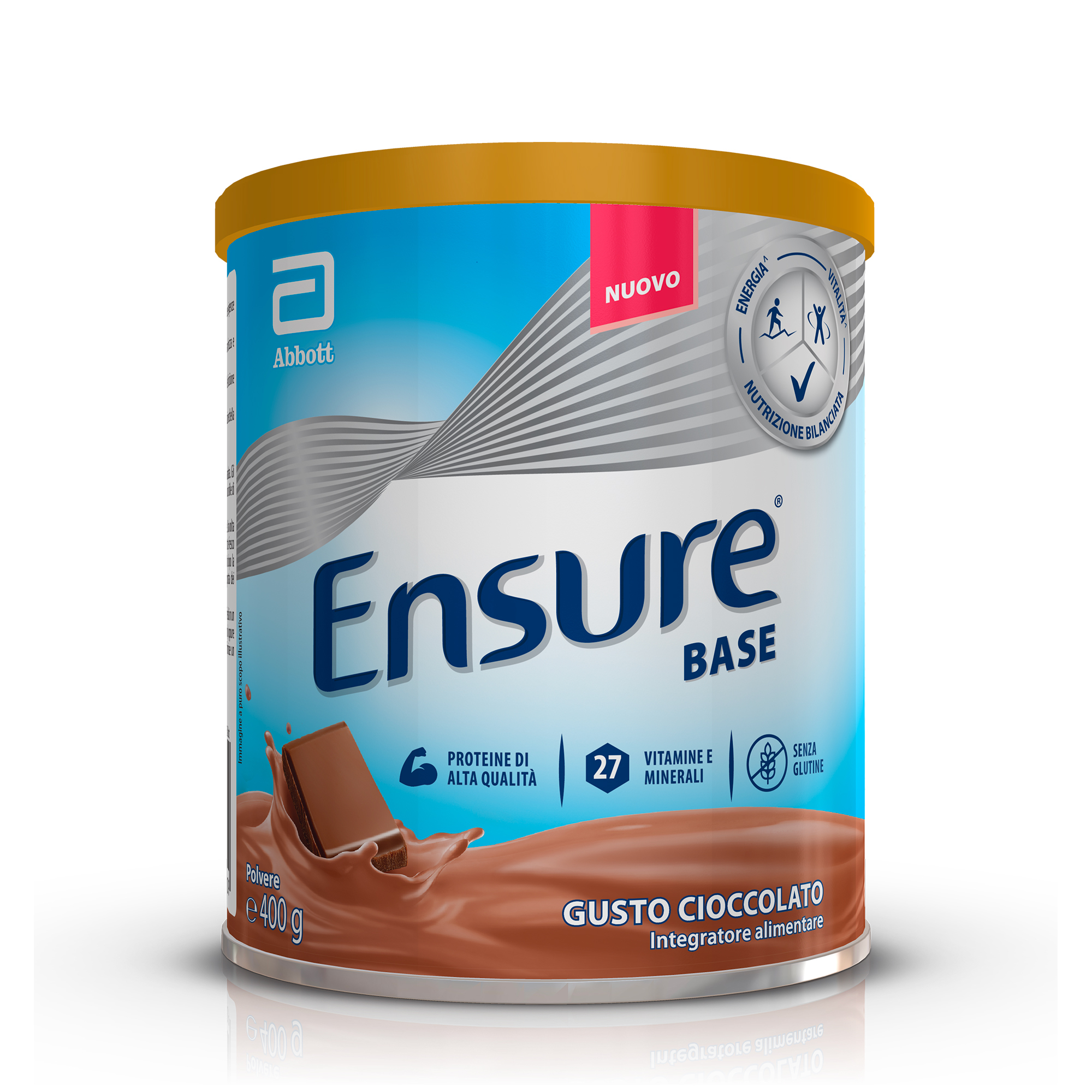 ABBOTT ENSURE BASE: Integratore alimentare che aiuta a sostenere le difese immunitarie e a contrastare stanchezza e affaticamento  - GUSTO CIOCCOLATO 400 gr 