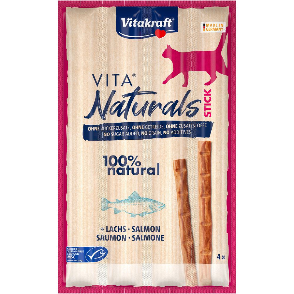 VITAKRAFT GATTO SNACK VITA NATURALS SALMONE STICKS 4x15GR