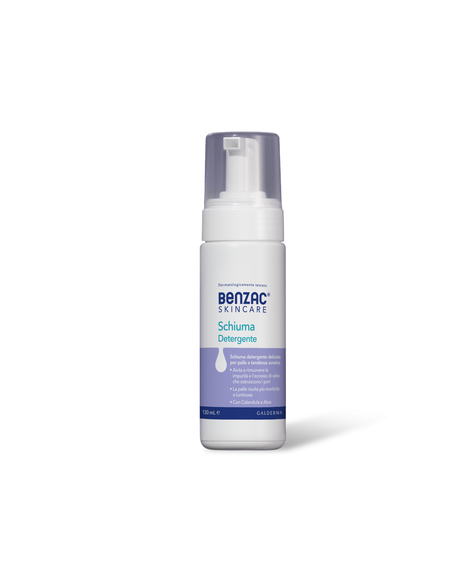 Benzac Skincare Schiuma Detergente Viso, Anti Acne, Azione Lenitiva, per Rimuovere le Impurità e l'Eccesso di Sebo, con Calendula, Aloe e Glicerina 130ml
