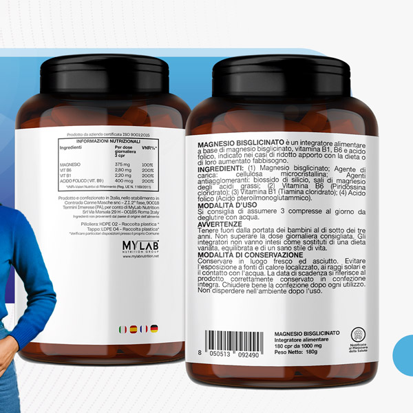 T-Rex Integratori Magnesio Bisglicinato 180 Compresse - Integratore Per Stanchezza E Affaticamento