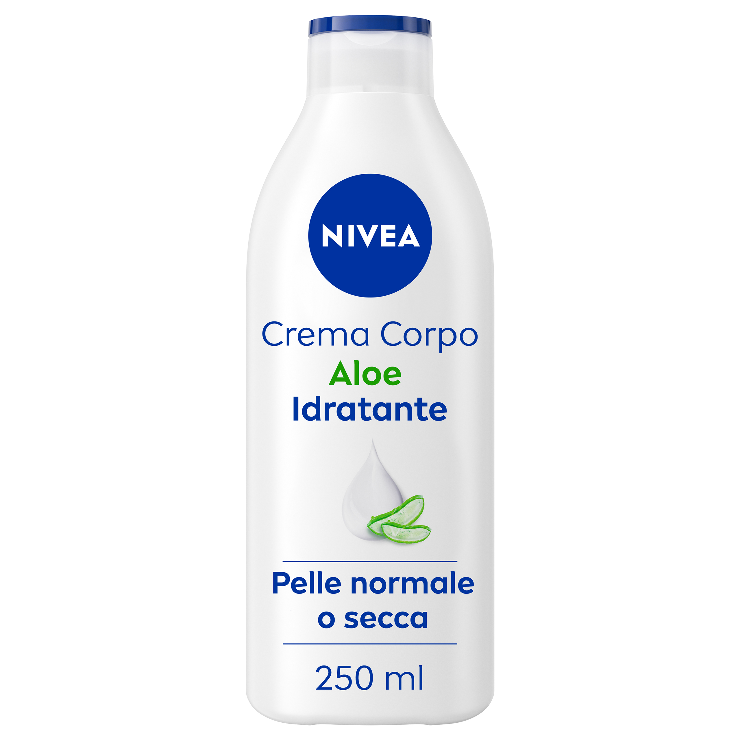 Nivea Crema Corpo Aloe Idratante 250 ml, Crema idratante corpo 72h per pelle secca o normale