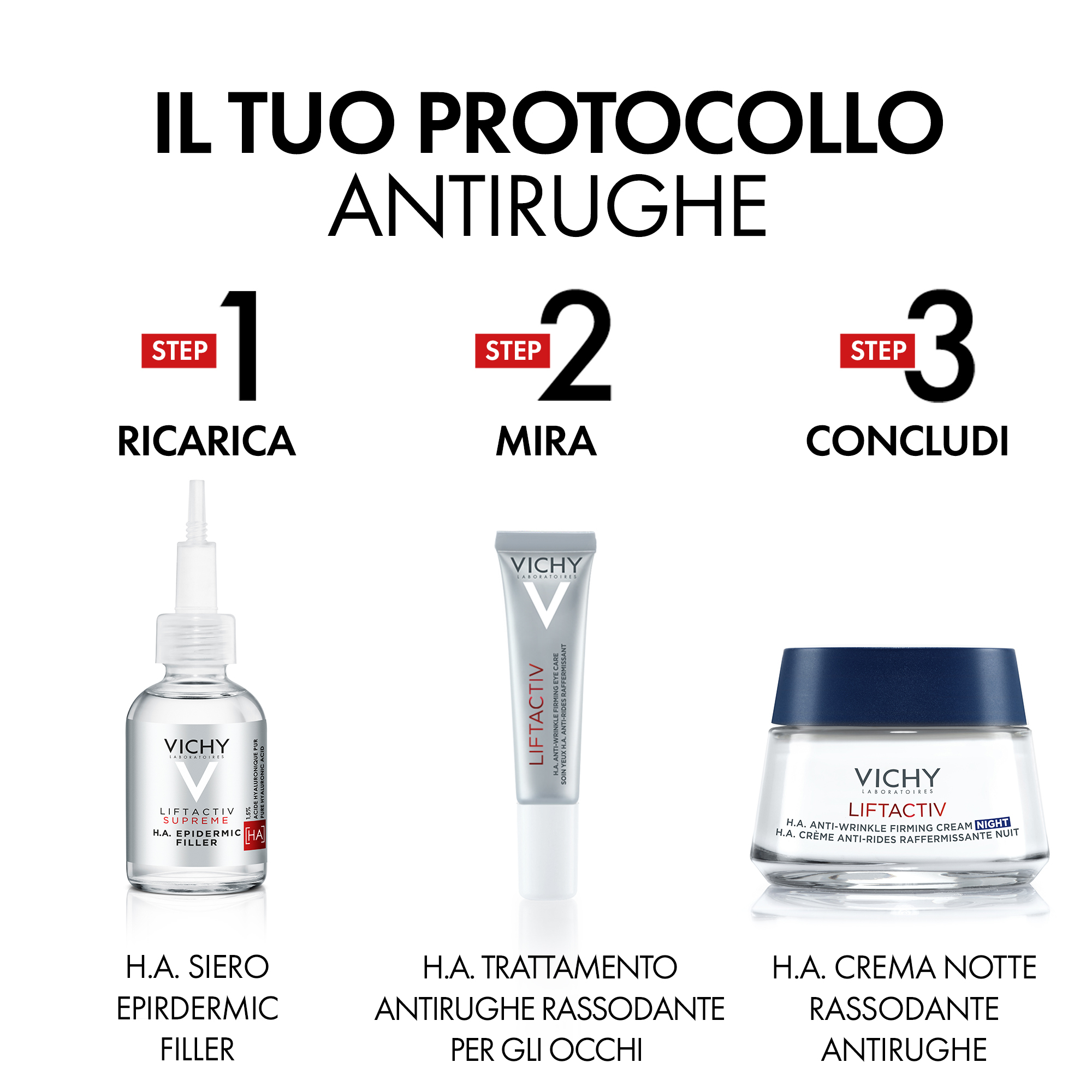 Vichy Liftactiv Hyaluronic Specialist H.A. Crema Notte Anti-rughe Rassodante e Rimpolante con acido ialuronico 50 ml