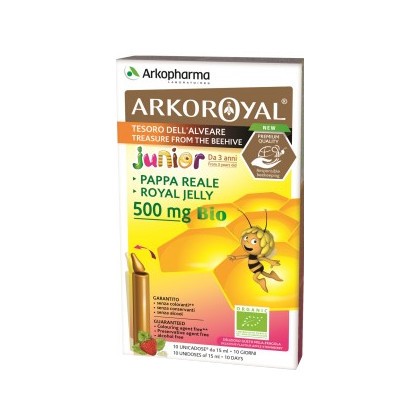 Arkoroyal Pappa Reale 500mg Junior da 3 anni mela-fragola 20 unicadose