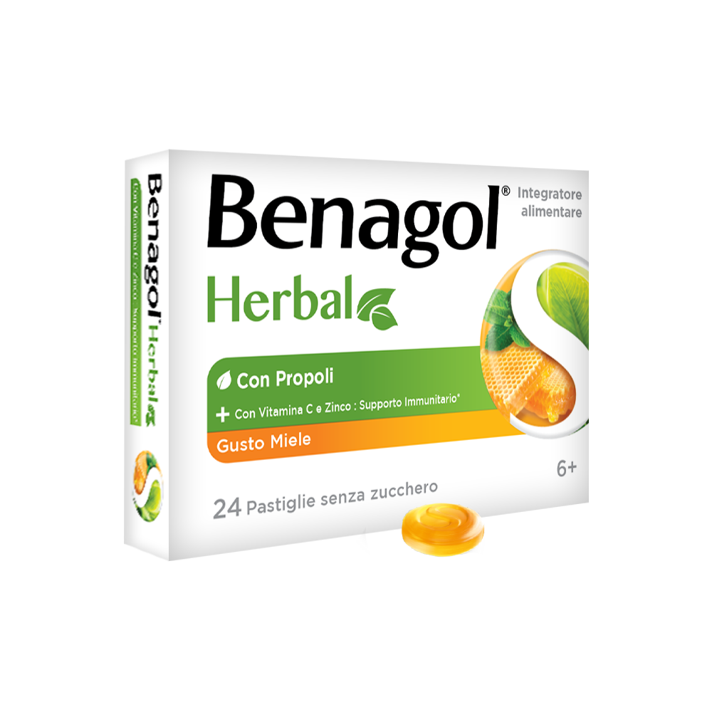 BENAGOL HERBAL MIELE 24 - NOVITA' pastiglie mal di gola 