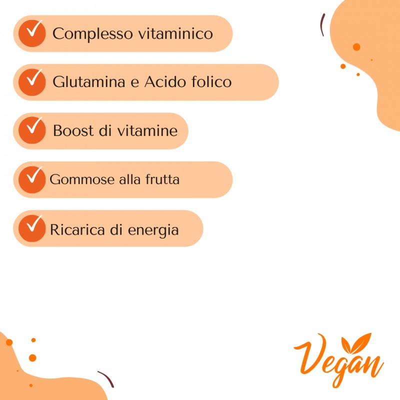 Sabbia Natural BOOST per aumentare energia e vitalità - 50 GOMMOSE gusto ARANCIA