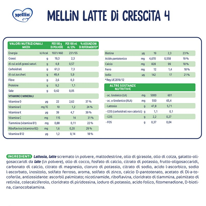 MELLIN 4 CRESCITA Polv.1200g