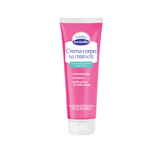 Euphidra AmidoMio Crema Corpo Nutriente - per secchezza cutanea in gravidanza, post-parto ed allattamento - 250 ml