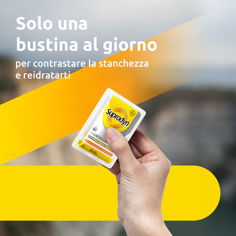 Supradyn Magnesio e Potassio, Edizione Limitata, Integratore completo  con Vitamine B, Vitamina C e Minerali, in caso di Caldo, Afa e Sport, Gusto Arancia, 24 + 24 Bustine