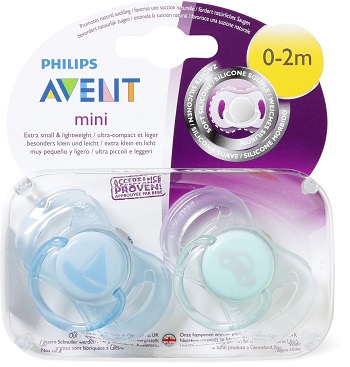 Philips Avent Succhietto Mini Per Bimbo Azzurro 0-2 Mesi 2 Pezzi