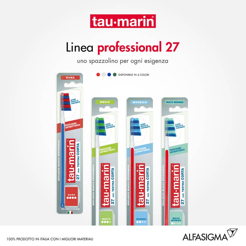 Tau-Marin Spazzolino Professional 27 Setole Dure Testina Piccola