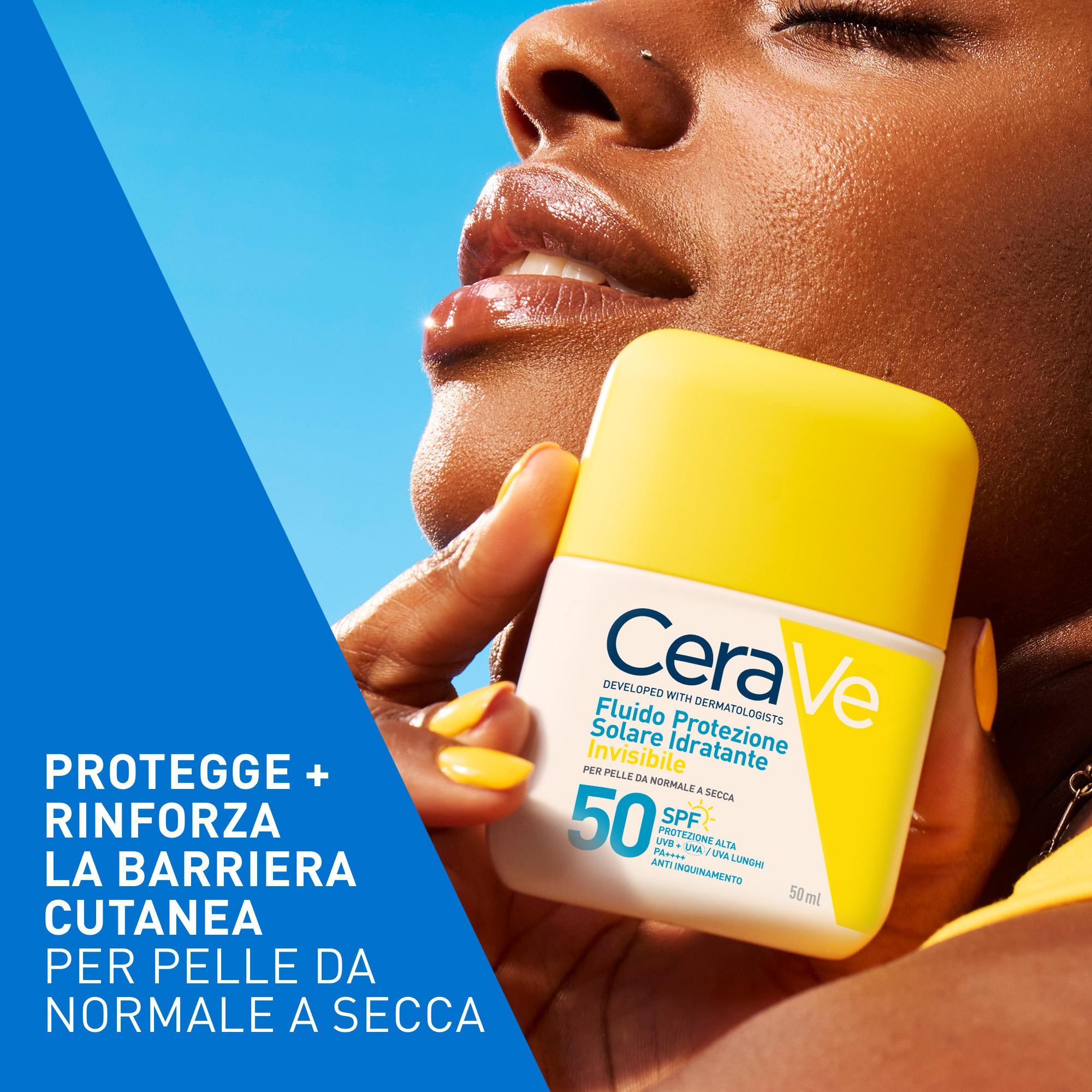 Cerave - Fluido Solare Invisibile SPF50 - Protezione Solare Idratante Viso 50 ml