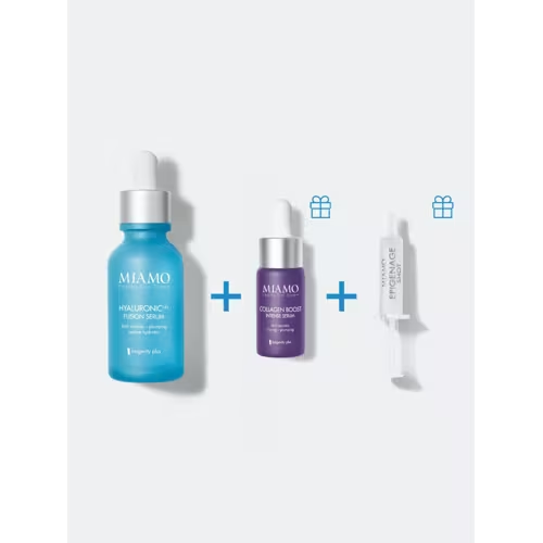 Miamo Protocollo Plump & Fill Anti-Rughe per Pelle Secca con Hyaluronic14+ Fusion Serum 30 + in Regalo Collagen Boost Intense 10 ml + Epigenage Shot