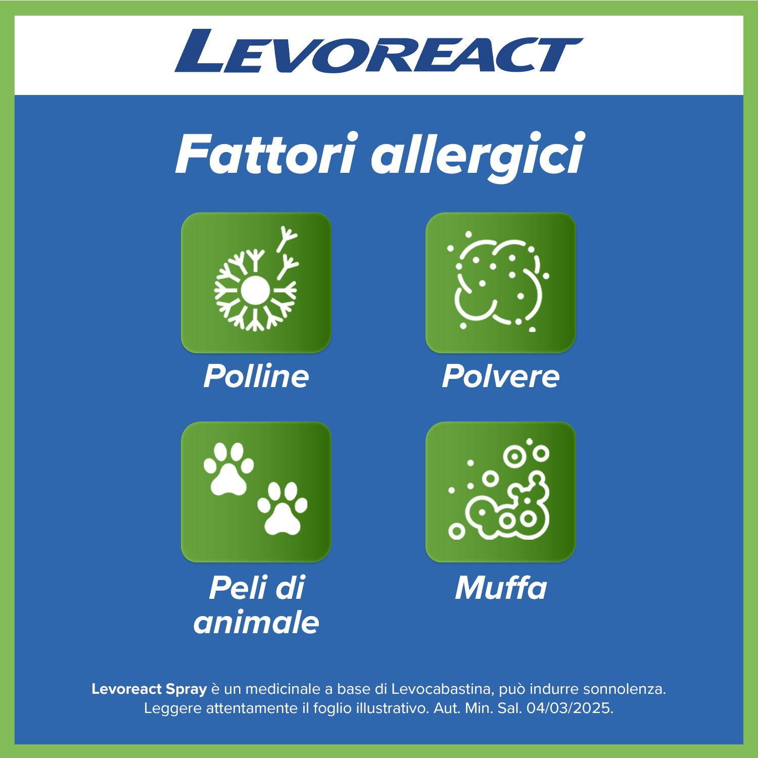 Levoreact Spray Nasale Antistaminico per Allergia Riniti Allergiche e Naso che Cola