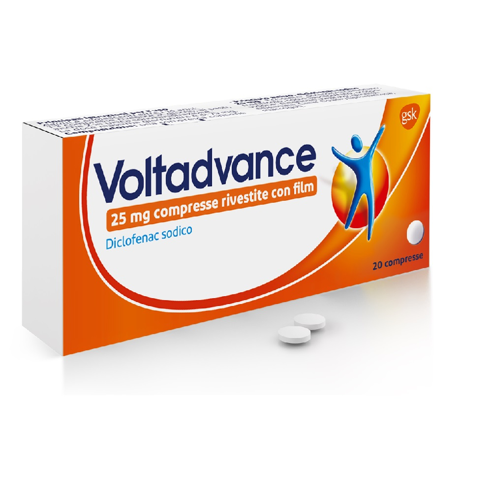 Voltadvance Antinfiammatorio 25mg Diclofenac Dolore Cervicale Mal di Schiena Mal di Testa 20Cpr