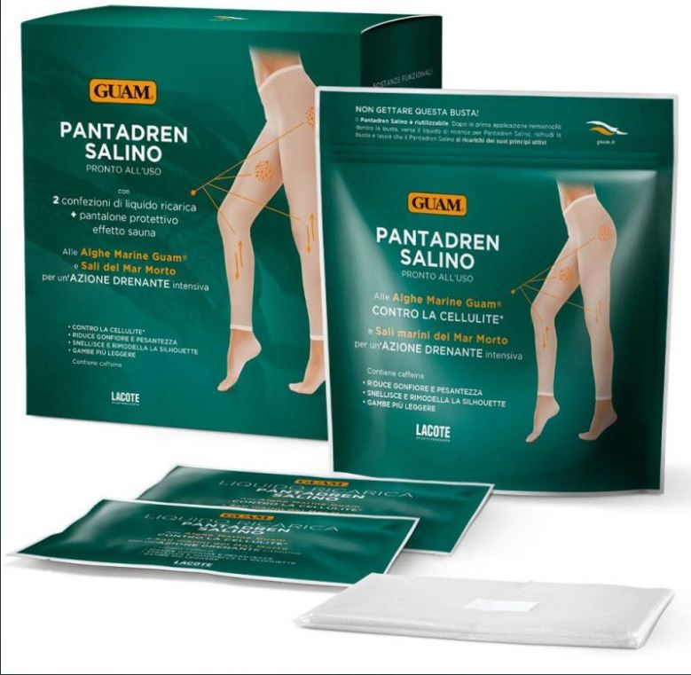 GUAM PANTADREN Salino + 2 BUSTE LIQUIDO RICARICA + PANTALONE EFFETTO SAUNA