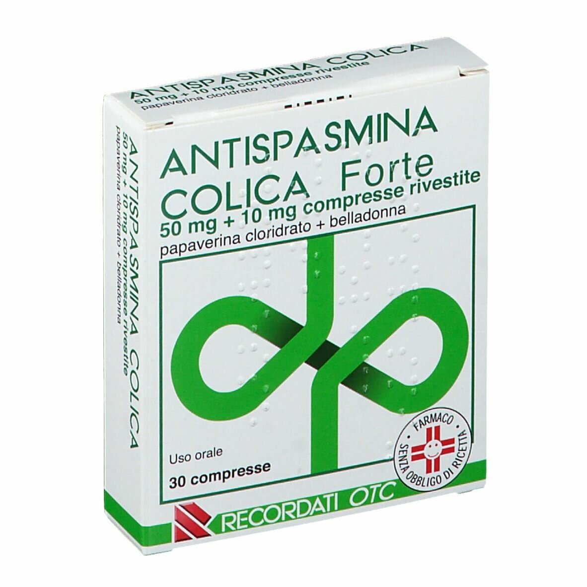 Antispasmina Colica Forte 50mg + 10mg Papaverina Belladonna 30 Compresse