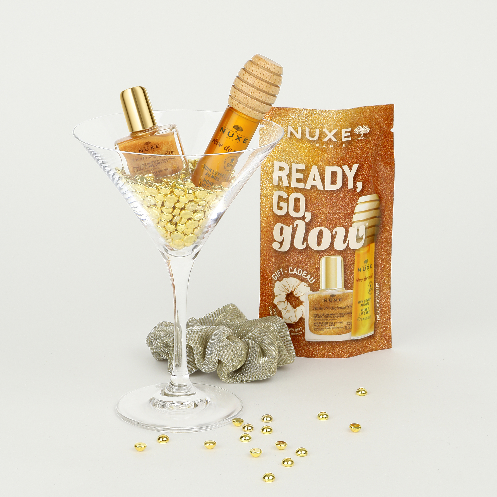 Nuxe - Ready, Go, Glow - Rêve de Miel Gloss Labbra 10 ml +  Huile Prodigieuse Or 10 ml
