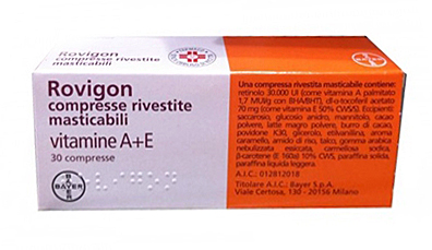 Rovigon Vitamine A+E - 30 compresse rivestite masticabili