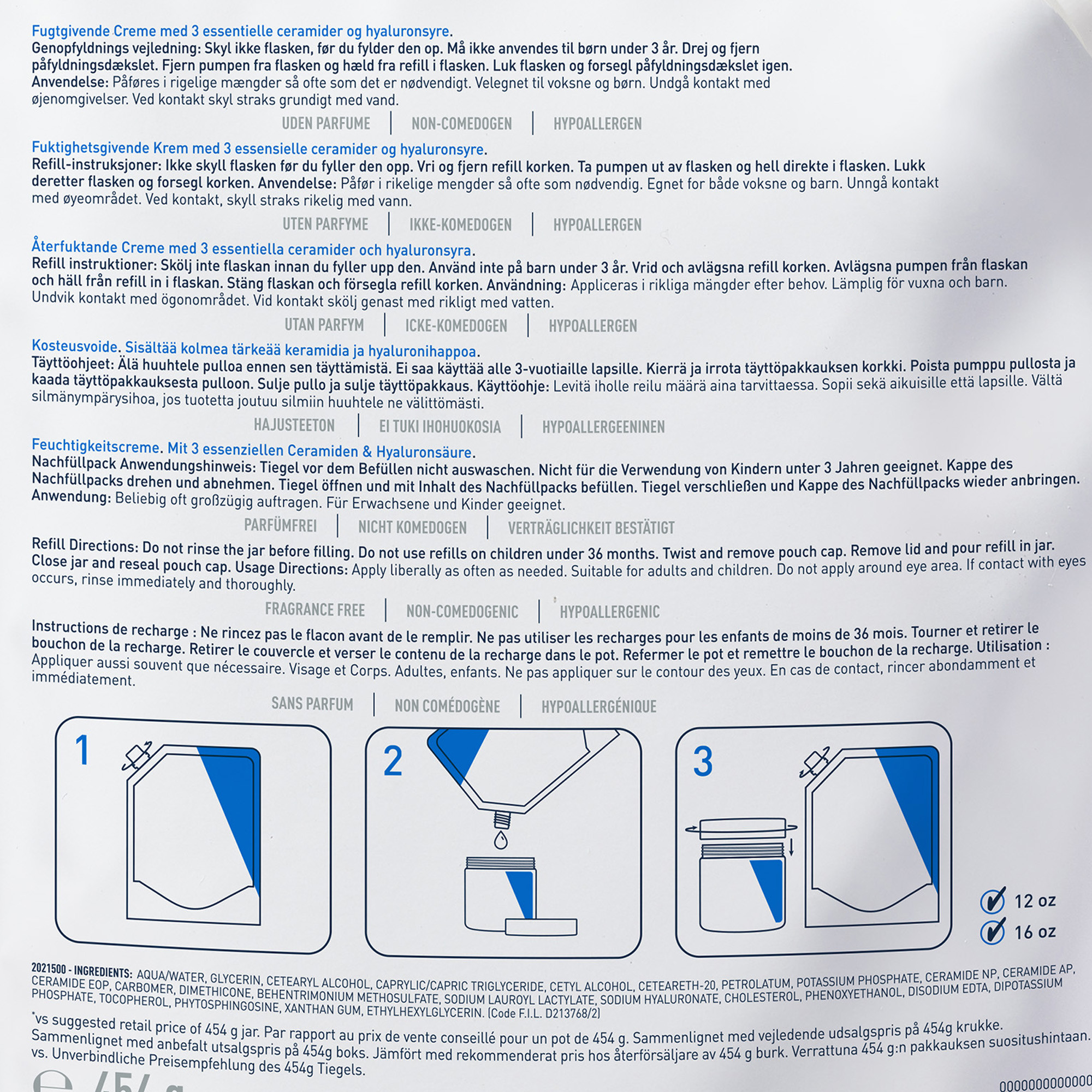 CERAVE CREMA IDRATANTE REFILL