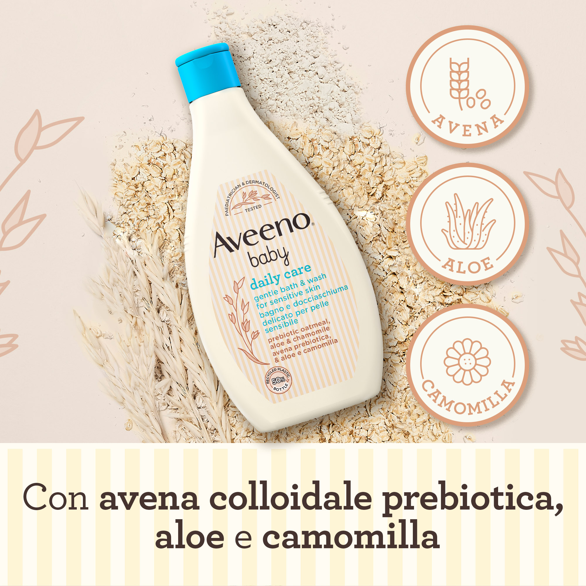 Aveeno Baby Daily Care Bagno e Docciaschiuma Delicato per Pelle Sensibile dei Bambini 2 x 400 ml