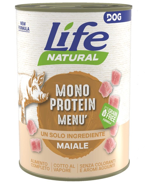 LIFEPETCARE LIFE CANE NATURAL MONOPROTEICO MAIALE 400GR (lattina)