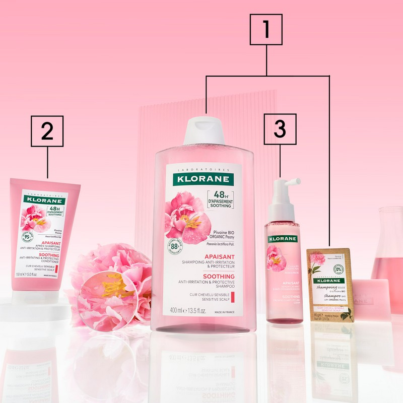 Klorane Shampoo lenitivo e protettivo alla Peonia, cuoio capelluto sensibile, 400ml 