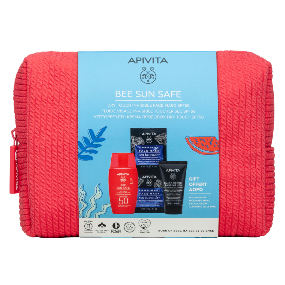 APIVITA - Cofanetto Bee Sun Safe Dry Touch Invisible Fluido Viso  SPF50
