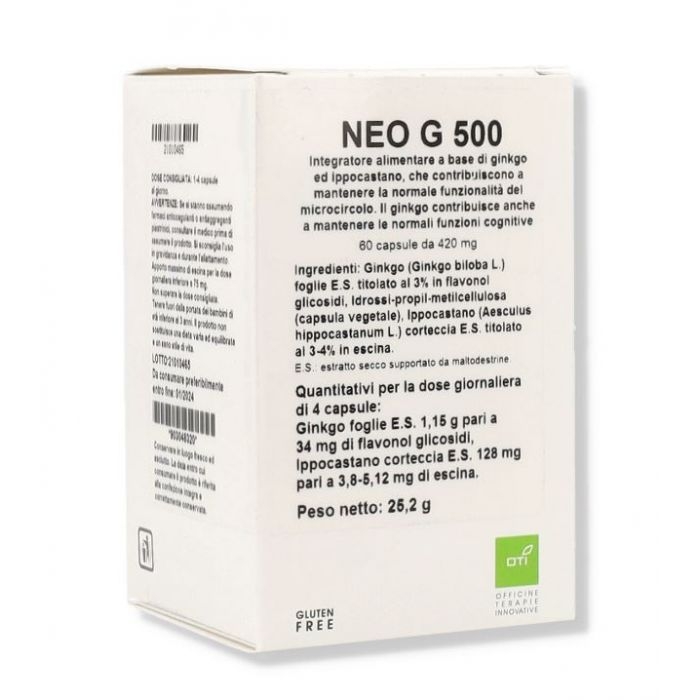 Oti Neo G 500 Integratore Per Il Microcircolo 60 Capsule
