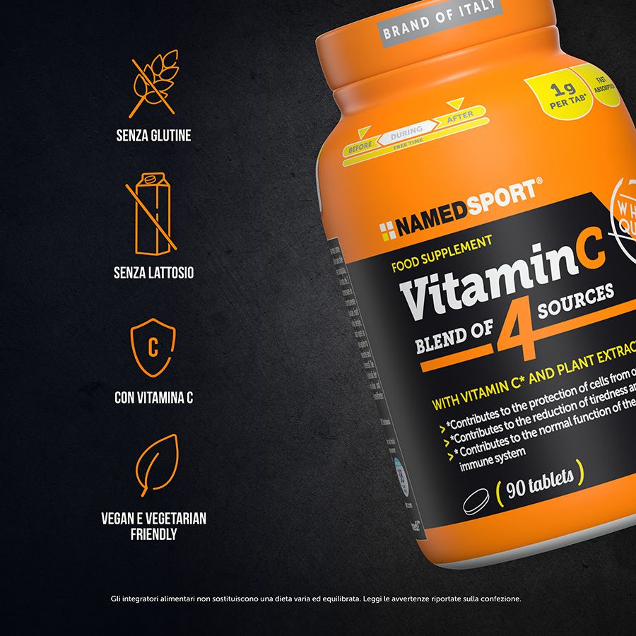 Named Sport Vitamin C 4 Natural Blend 90 Compresse - Integratore di Vitamina C