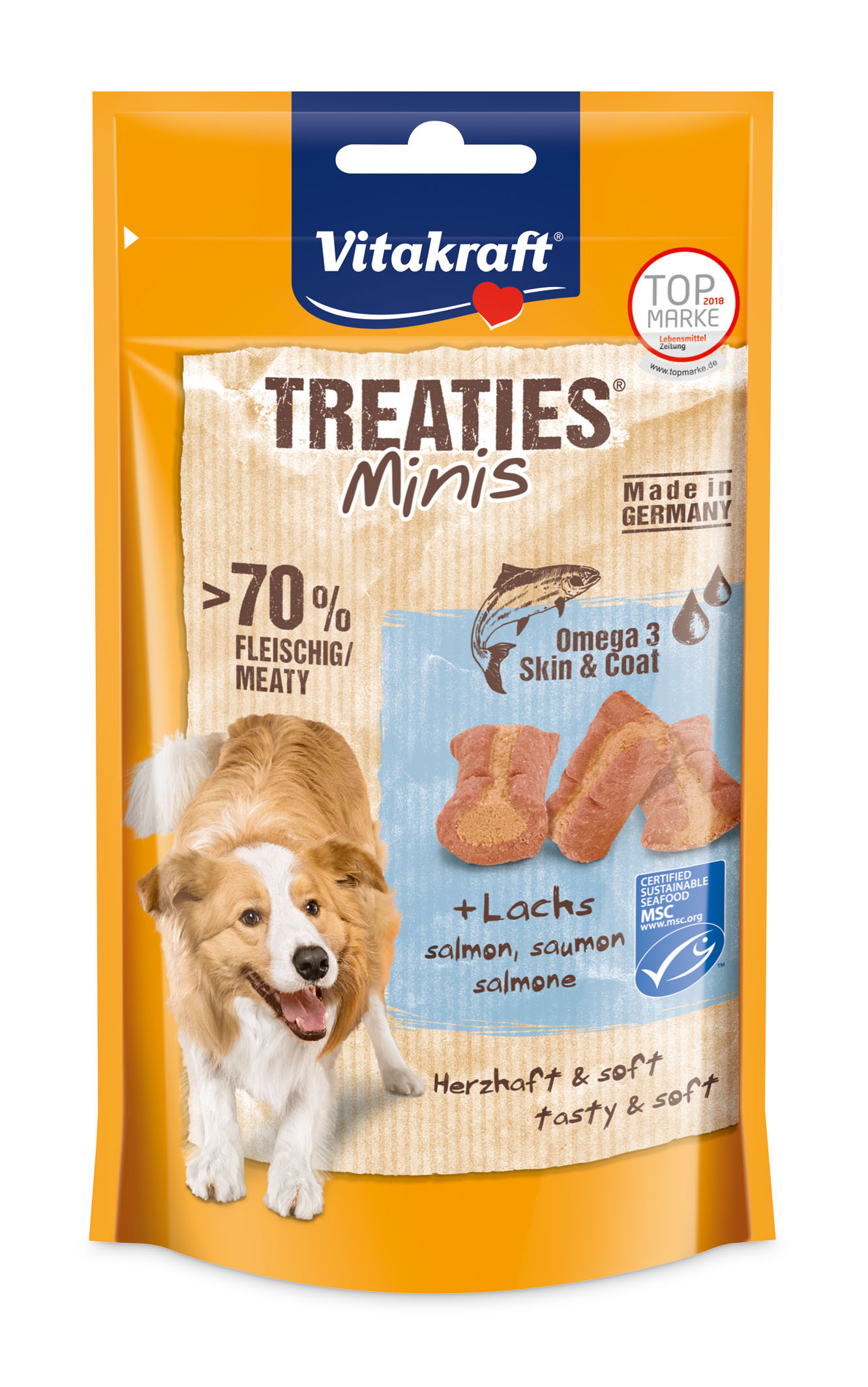 VITAKRAFT CANE SNACK TREATIES MINIS OMEGA-3 SALMONE 48GR