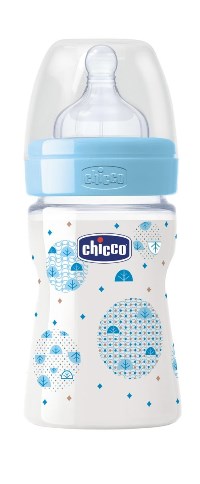 Chicco Biberon Benessere Con Tettarella In Silicone Boy +0m 150 ml