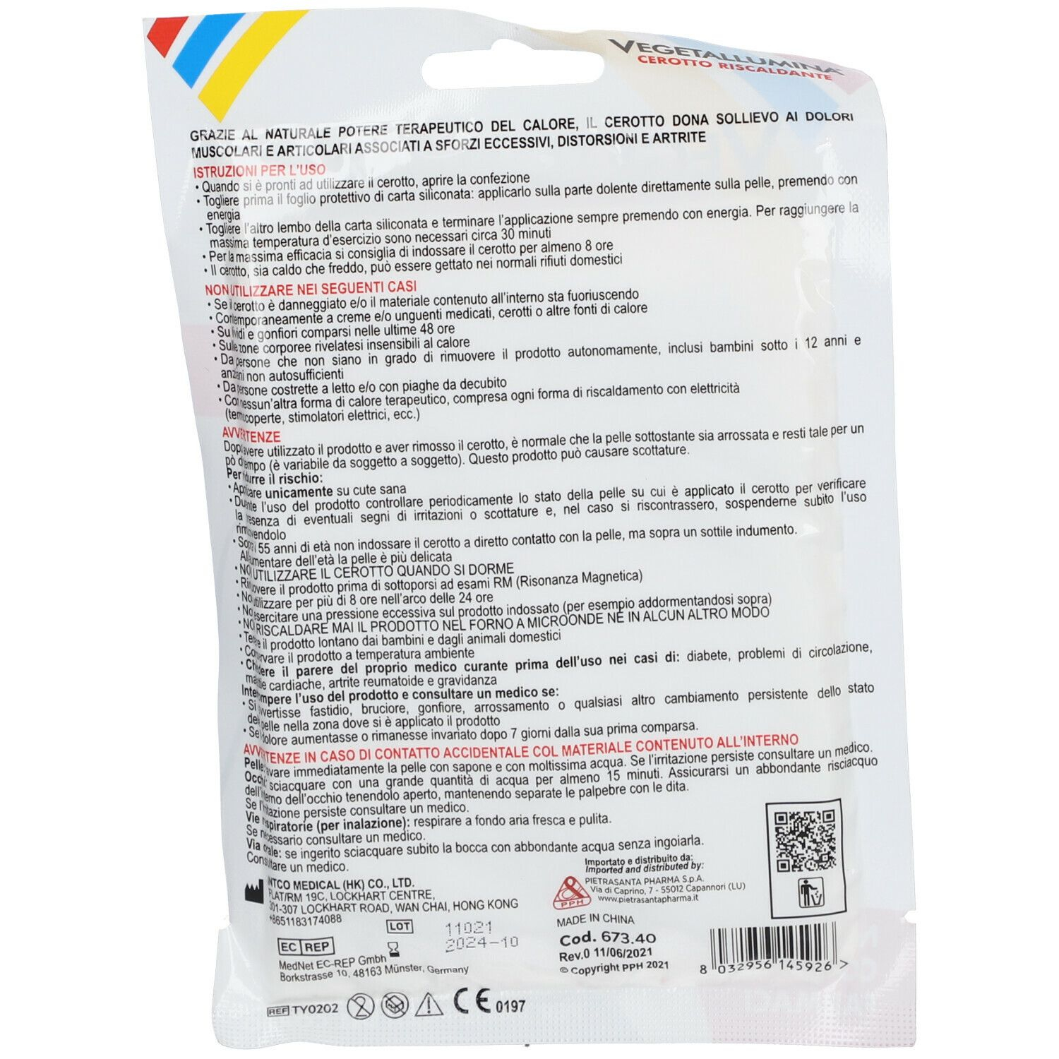 Vegetallumina® Cerotto Riscaldante 19,2 x 13 cm