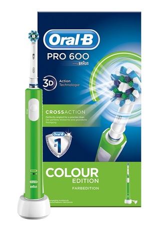 Oral-B PRO 600 CrossAction Spazzolino Elettrico Ricaricabile Verde