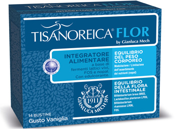 Tisanoreica Flor Integratore alimentare per l'equilibrio del peso corporeo 14 bustine gusto vaniglia