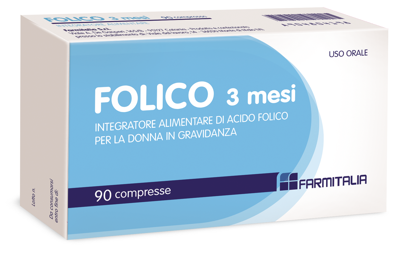 Folico 3 Mesi 90 Compresse - Integratore Di Acido Folico Per La Gravidanza