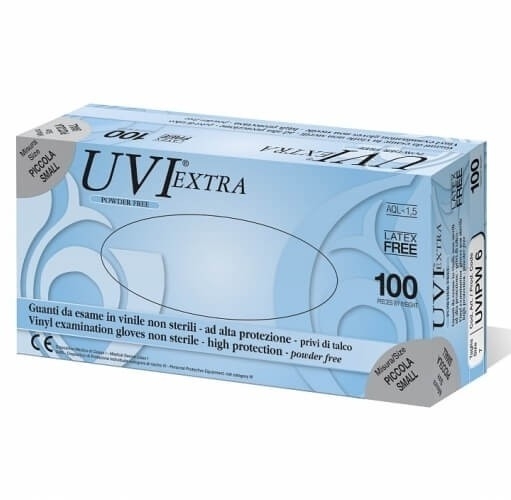 GUANTI MONOUSO VINILE TAGLIA M 100 PEZZI senza polvere