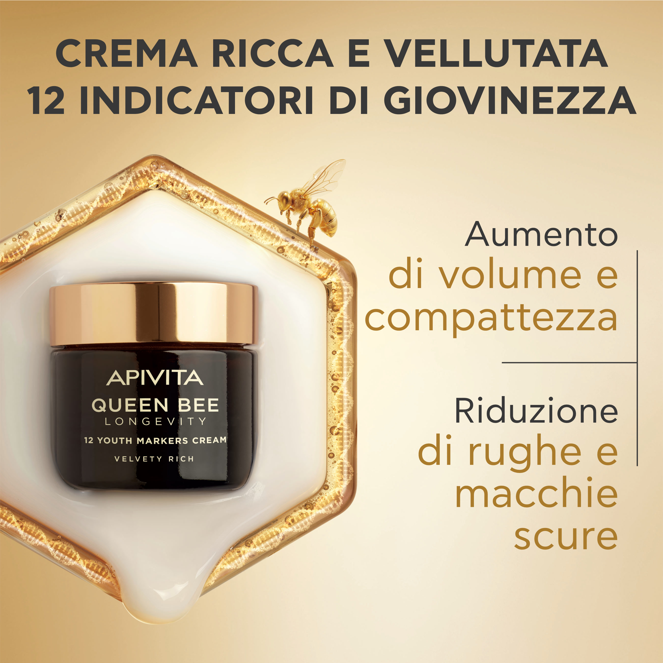 Apivita Queen Bee Longevity - Crema Ricca E Vellutata 12 Indicatori Di Giovinezza 50 ml