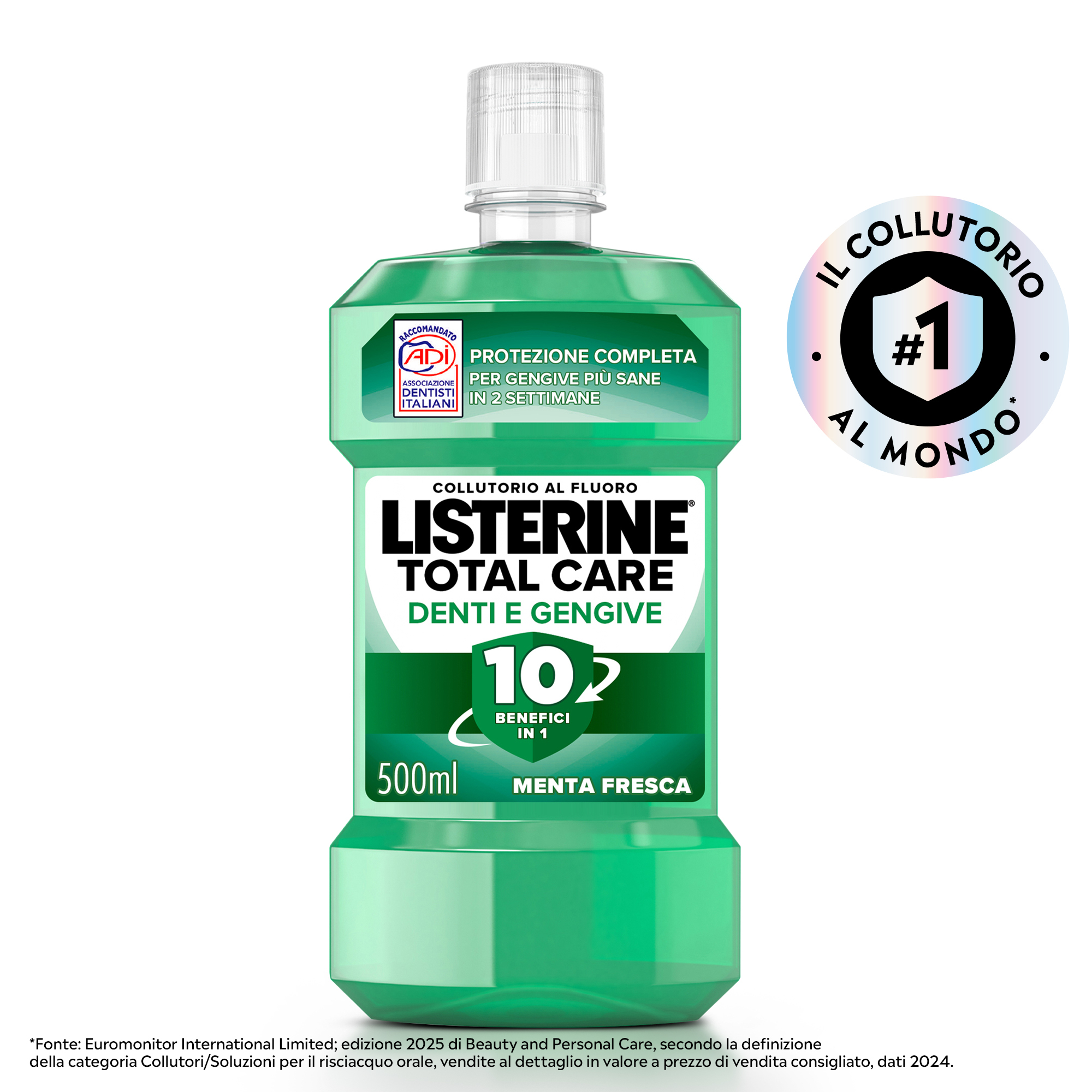 LISTERINE, Collutorio, Difesa Denti e Gengive, Tripla Azione, Denti più Forti, Gengive più Sane, 500ml