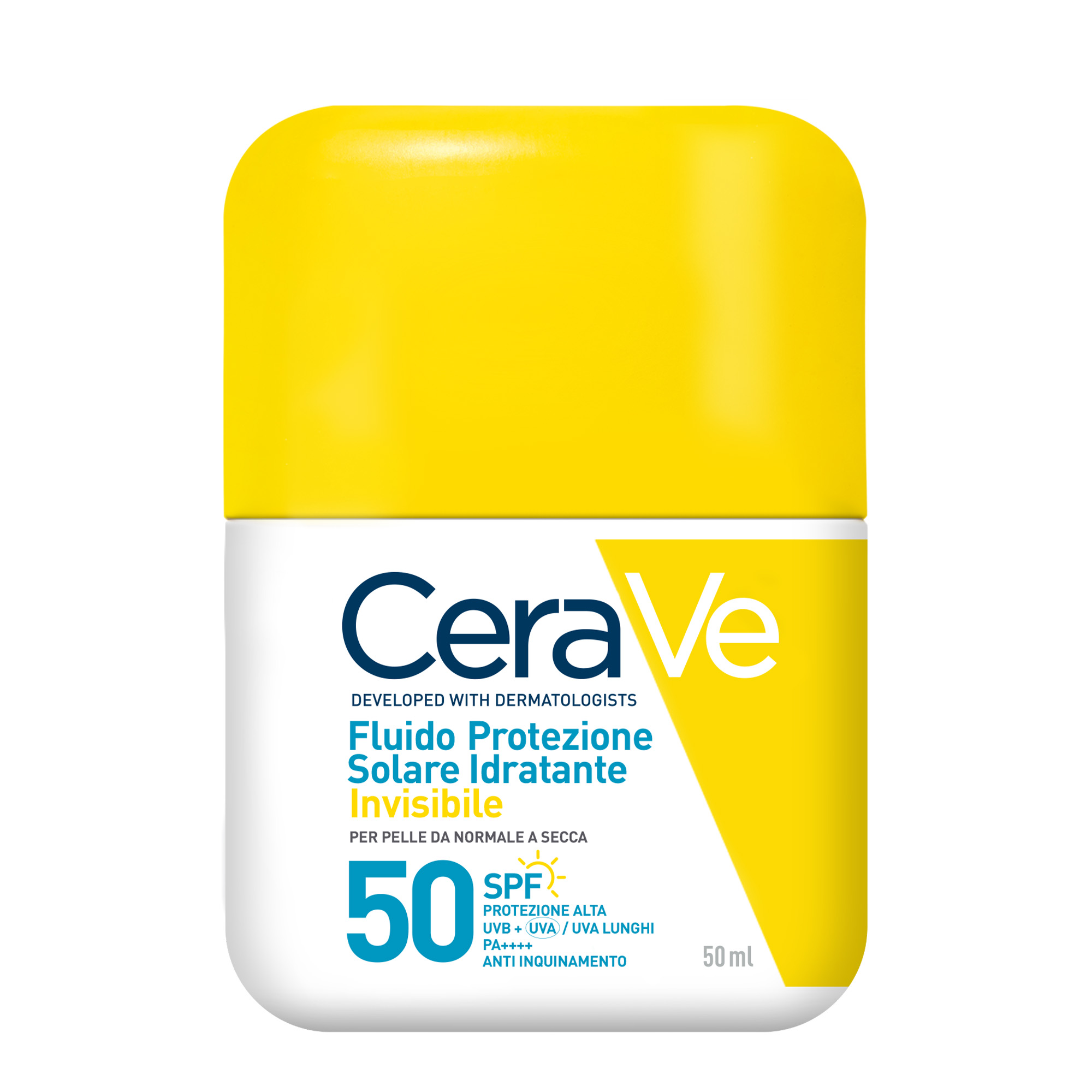 Cerave - Fluido Solare Invisibile SPF50 - Protezione Solare Idratante Viso 50 ml