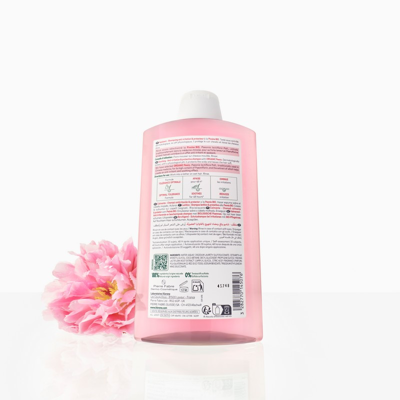 Klorane Shampoo lenitivo e protettivo alla Peonia, cuoio capelluto sensibile, 400ml 