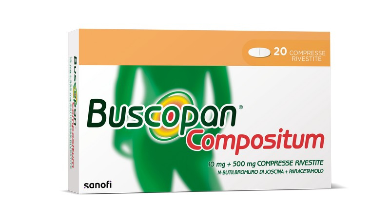 Buscopan Compositum Doppia Azione Contro Dolori Forti e Crampi Addominali, 20 Compresse Rivestite