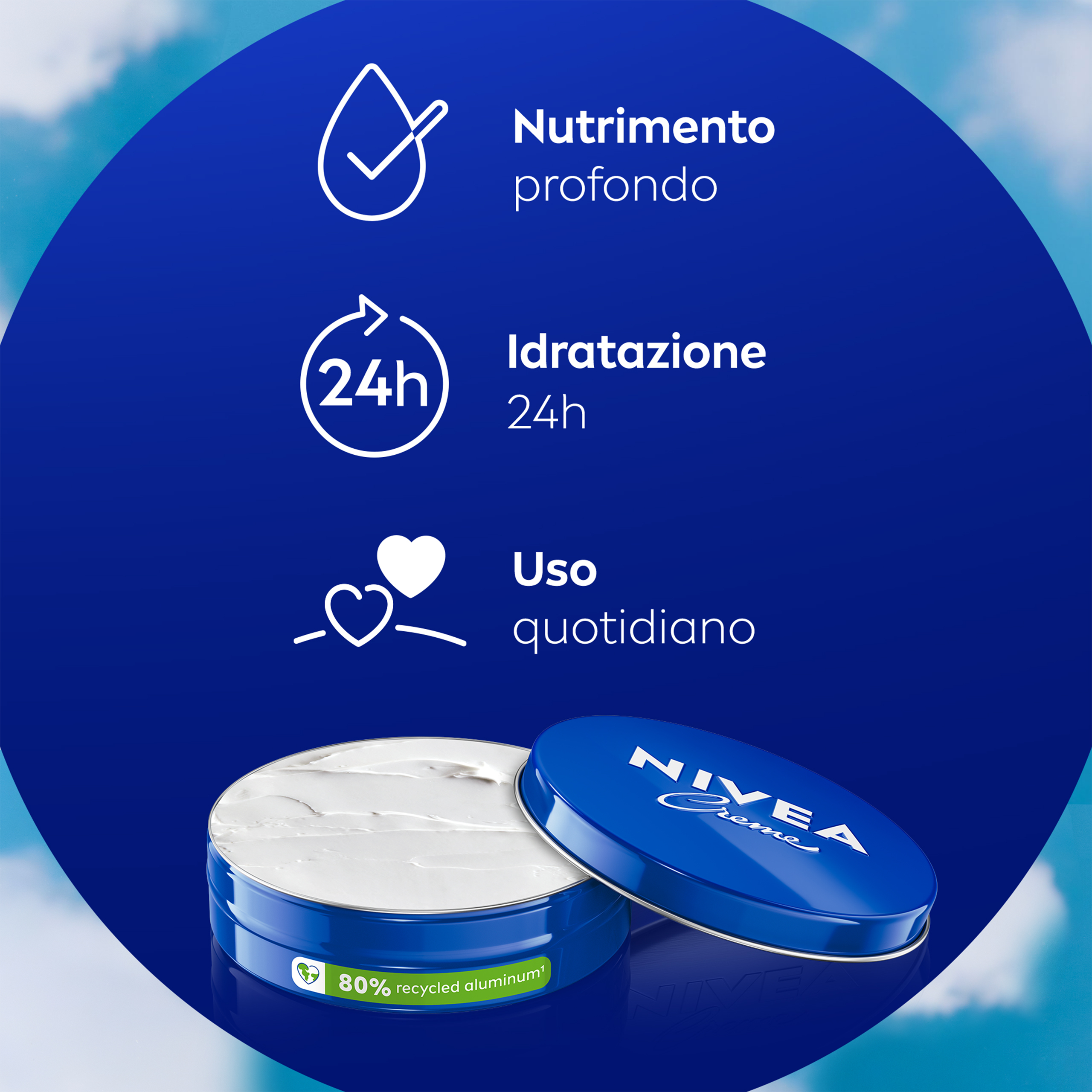 Nivea Creme 250 ml, Crema idratante corpo, viso e mani multiuso con Eucerit, Glicerina e Pantenolo