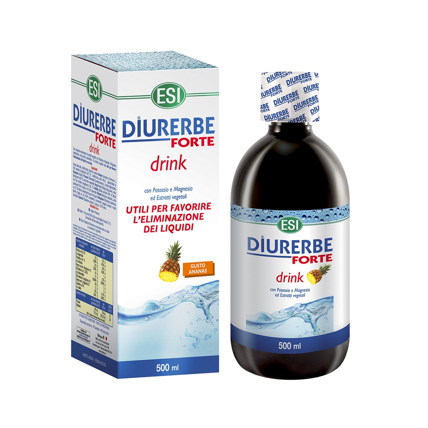 Esi Diurerbe Forte Drink Ananas Integratore Drenante 500 Ml