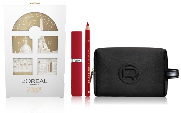 L'OREAL PARIS LE VOYAGE ENCHANTE - Set Regalo Natale Rossetto Infaillible Matte Resistance 420 + Matita Labbra Color Riche 200 + Pochette in velluto