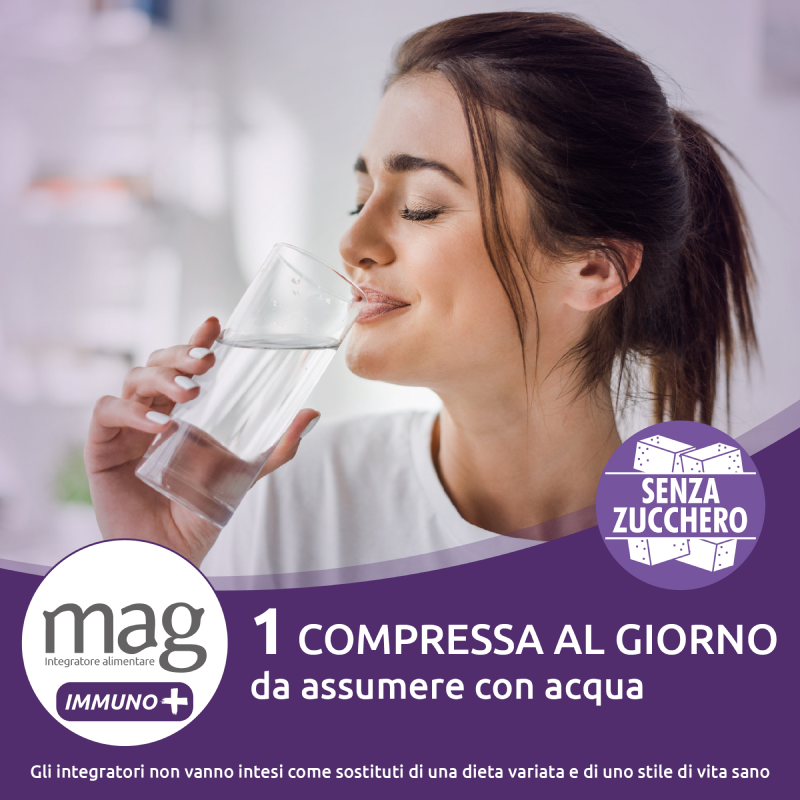 Mag Immuno+ Difese Immunitarie , Integratore Alimentare con Vitamine e Minerali per Supportare le Difese Immunitarie, con Magnesio Contro Stanchezza e Affaticamento
