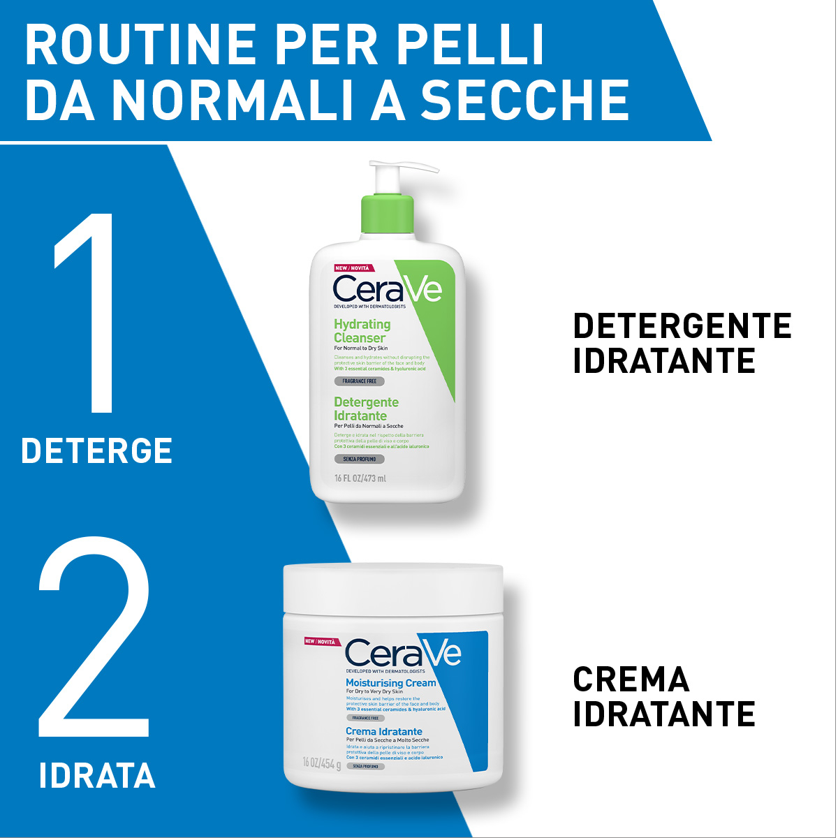 CeraVe Crema Idratante, Per Pelli Da Secche a Molto Secche Per il Corpo e il Viso, 340 g